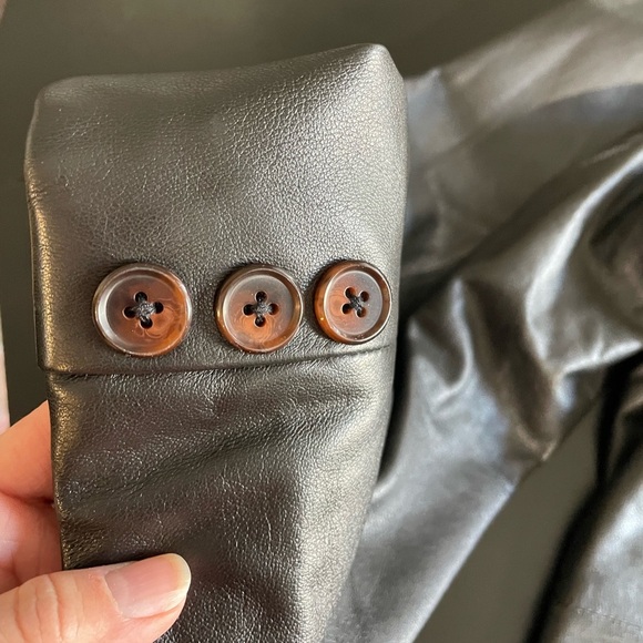 Black Genuine Lamb Leather Jacket Roundtree & Yorke Size XL -coat men lined - Picture 15 of 16